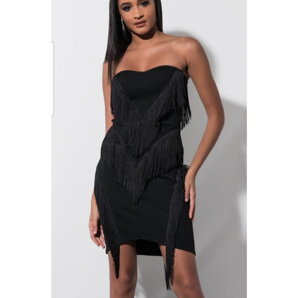 Black Fringed Dress